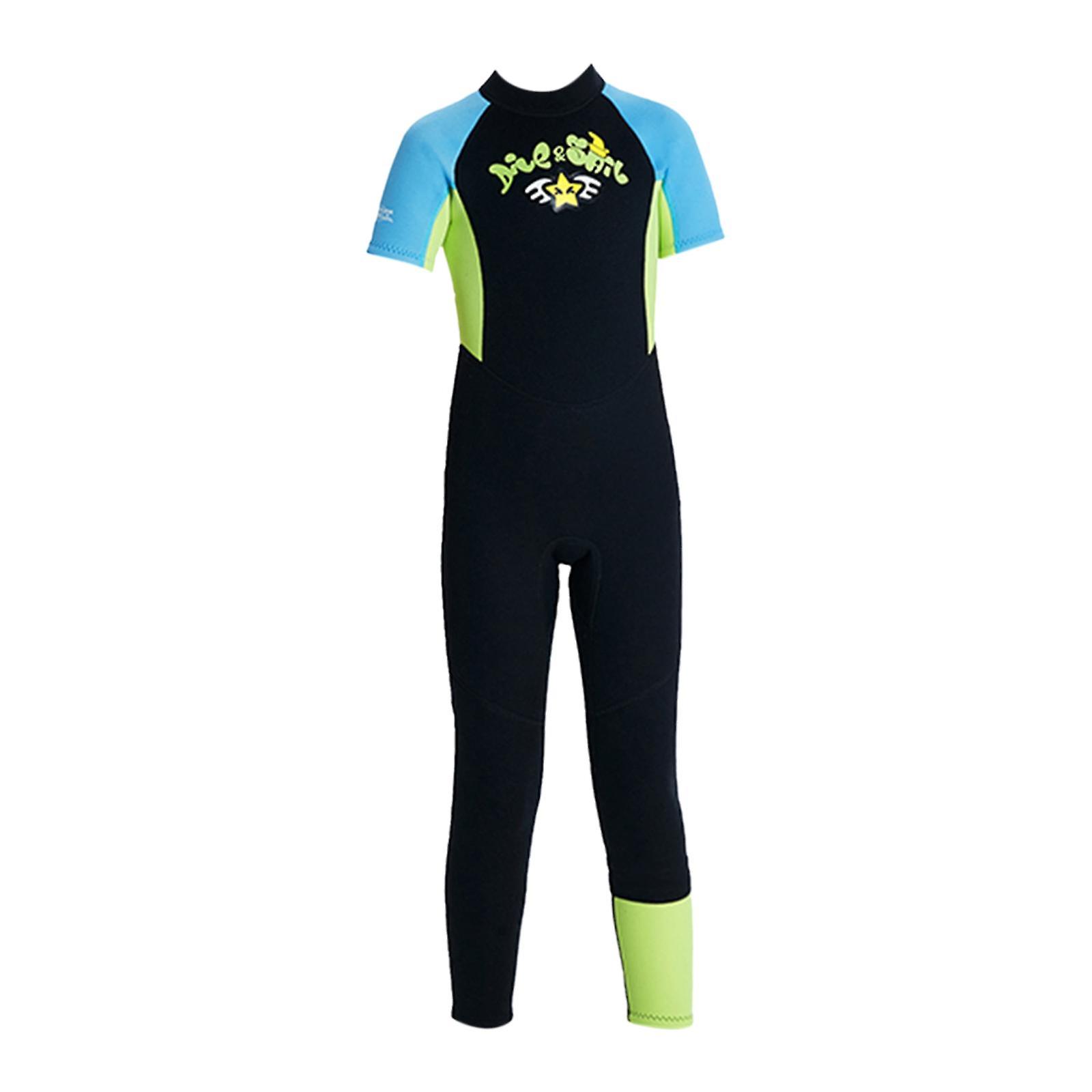 Combinaison Enfants Plongée Maillots de Bain Natation Surf Entraînement 2.5mm Néoprène Combinaisons intégrales Noir S