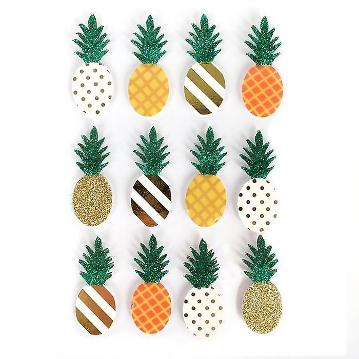 3D stickers pineapple 4,5 cm x 12