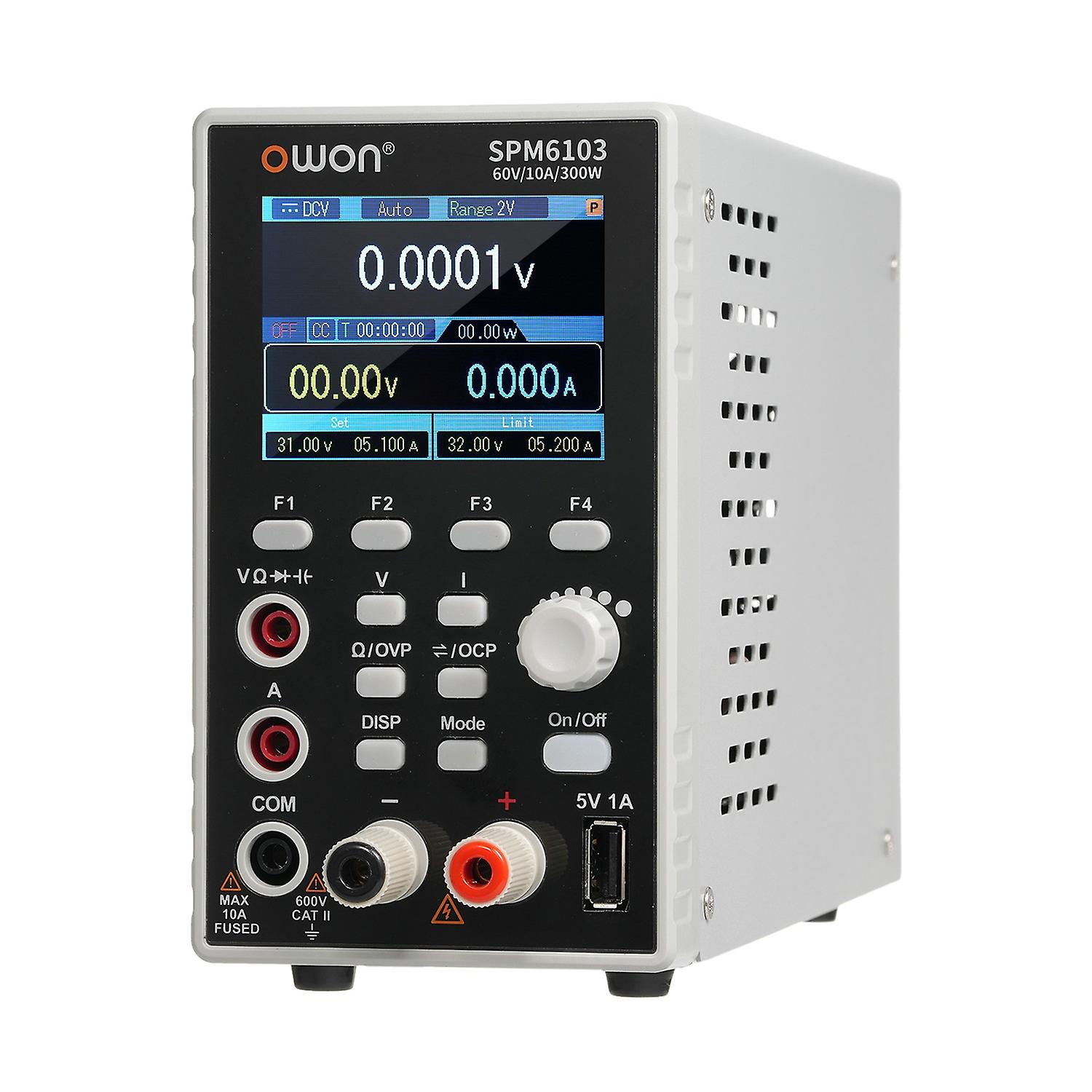 OWON SPM6103 Programmerbar laboratoriestrømforsyning (0-60V 0-10A) 300W bænk DC-strømforsyning med multimeter