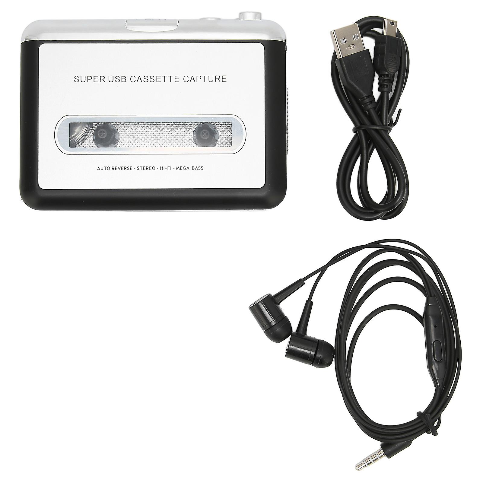 USB-Compatible Portable Cassette Player with Auto Reverse and MP3/CD Converter for PCs
