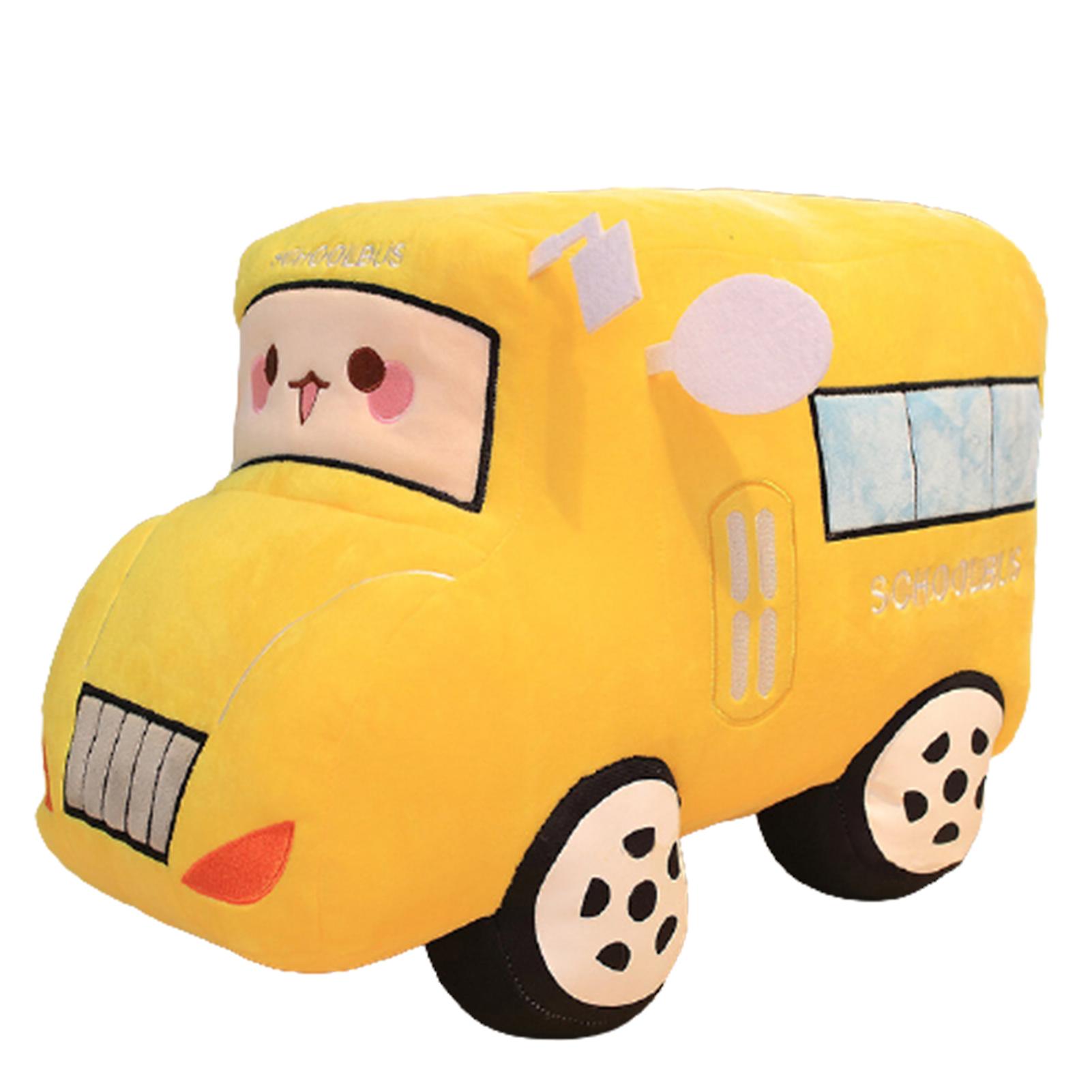 Large Car Shaped Plush Toy Stuffed Cartoon Vehicle Plushies Cushion Bedside Ornament Gift for Kids