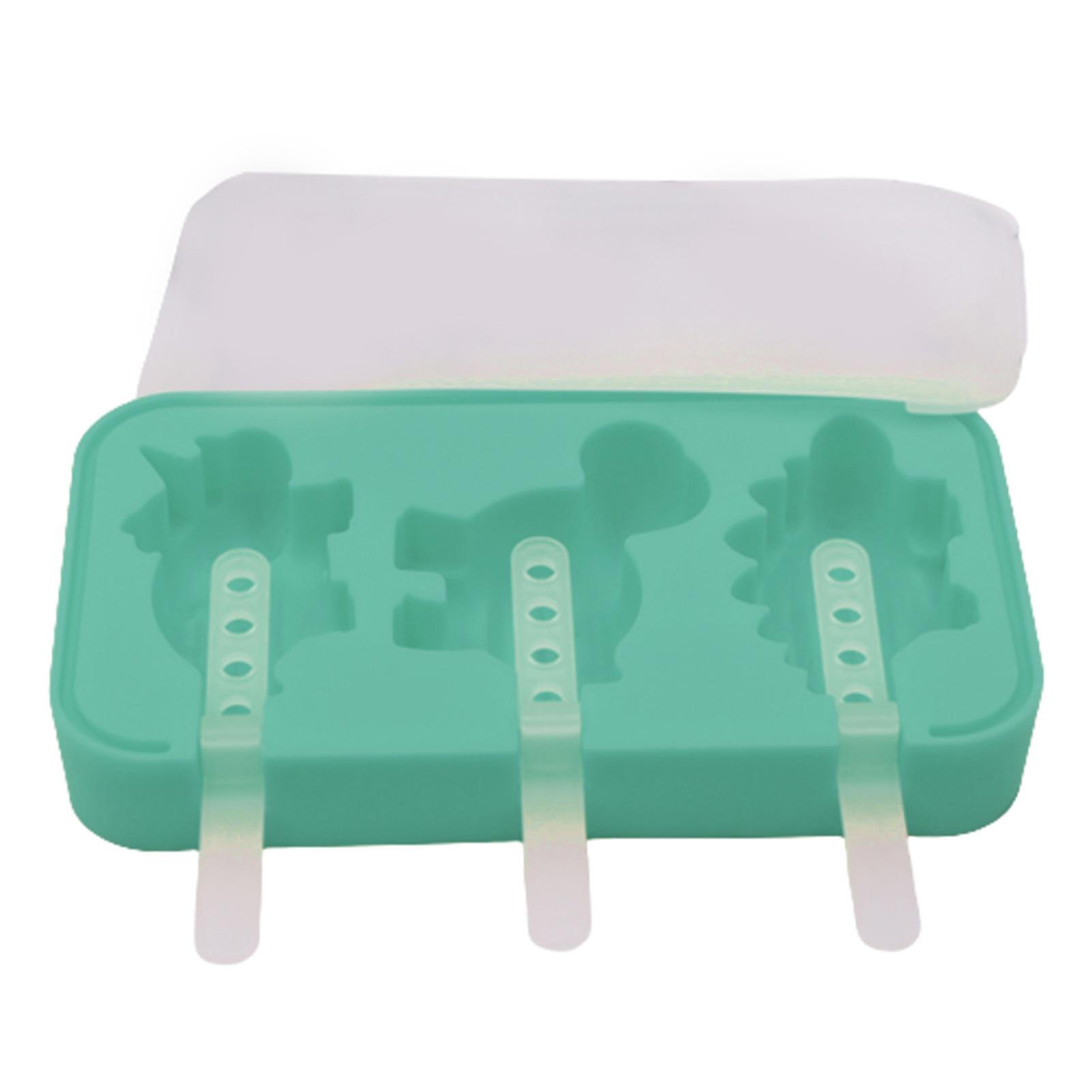 Silicon Ice Cream Stencil Dinosaur Shape with 6 PP Stick Easy Release