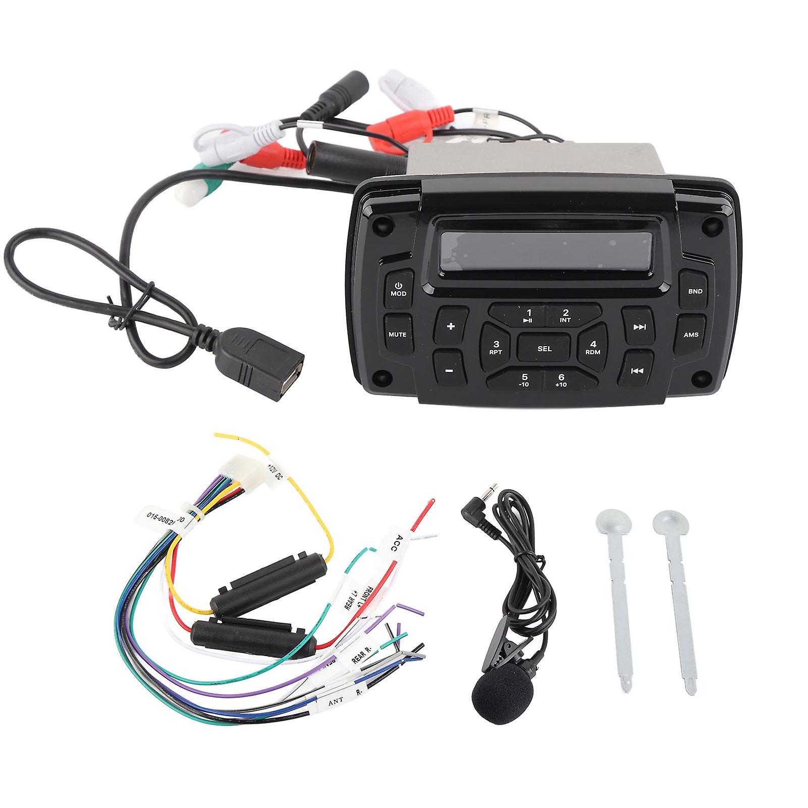 Marine Stereo Radio With Bluetooth Waterproof Moto Audio Boat Car MP3 Player Auto Sound System FM AM Receiver For SPA UTV ATV - 34