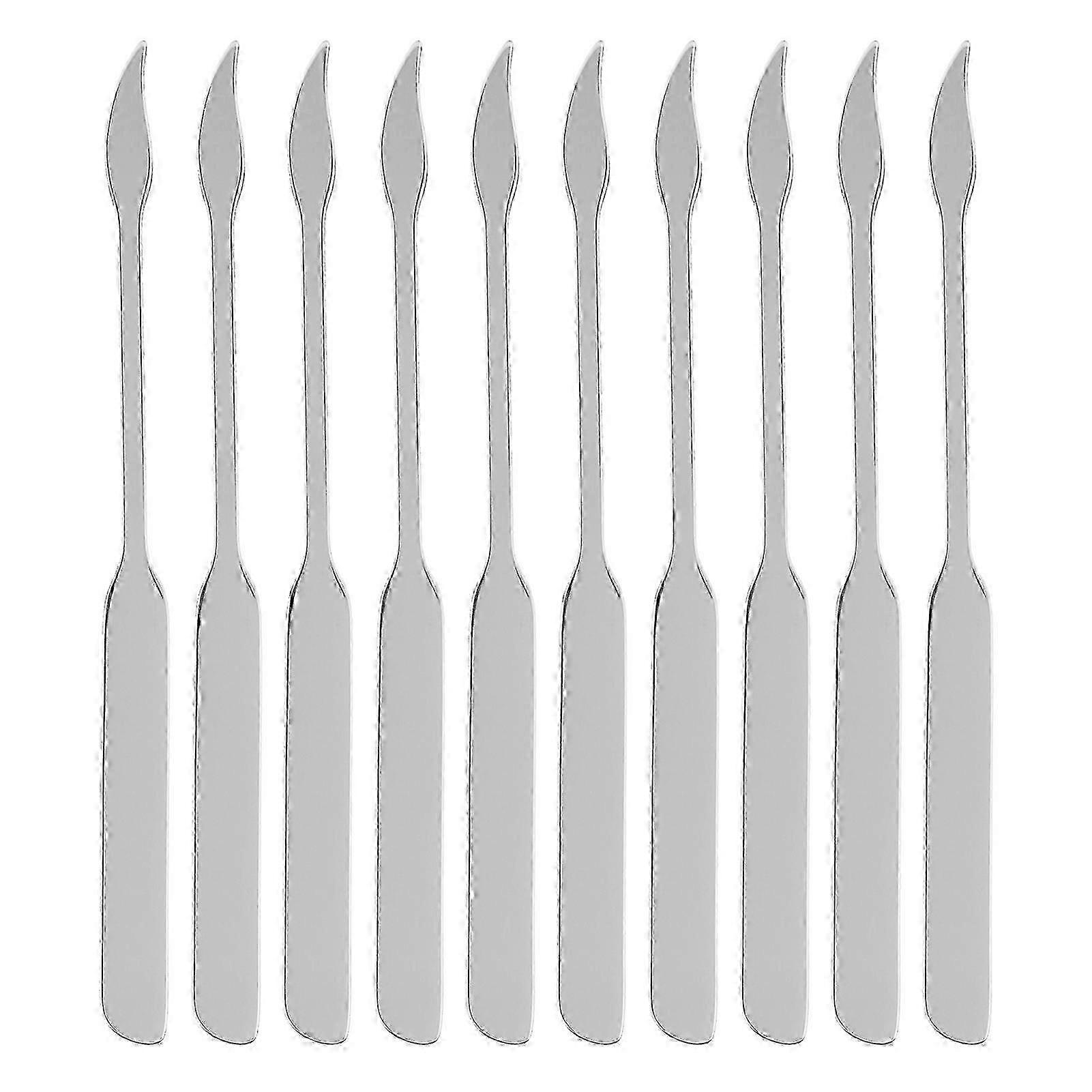 Reusable Stainless Steel Mixing Stick, Foundation Blending Tool With Slanted Rounded Head For Salon Or Home Use (10Pcs)