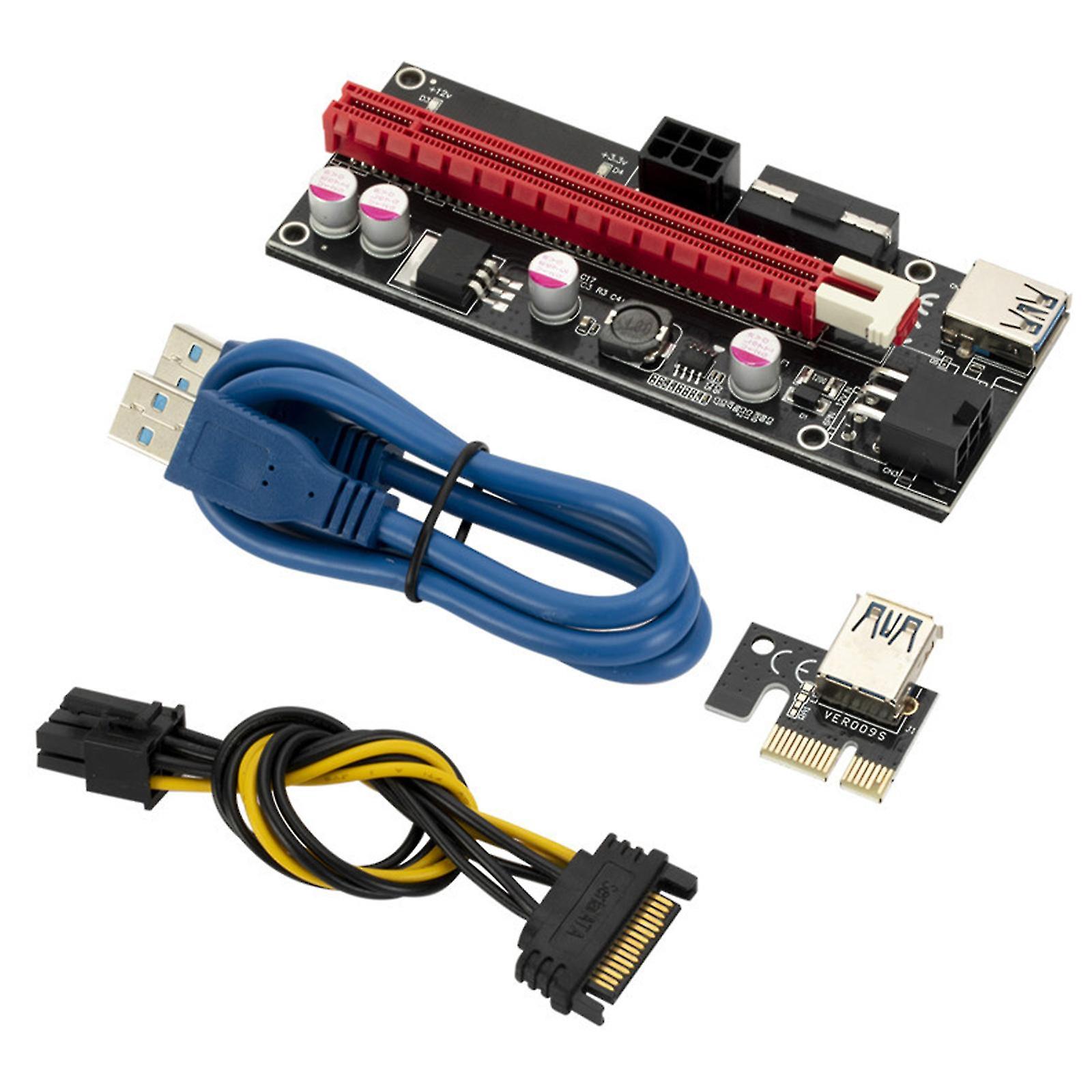 Pci-e Pcie Riser Card 009s Pcie 1x To 16x Usb3.0 Adapter Card Powered Riser