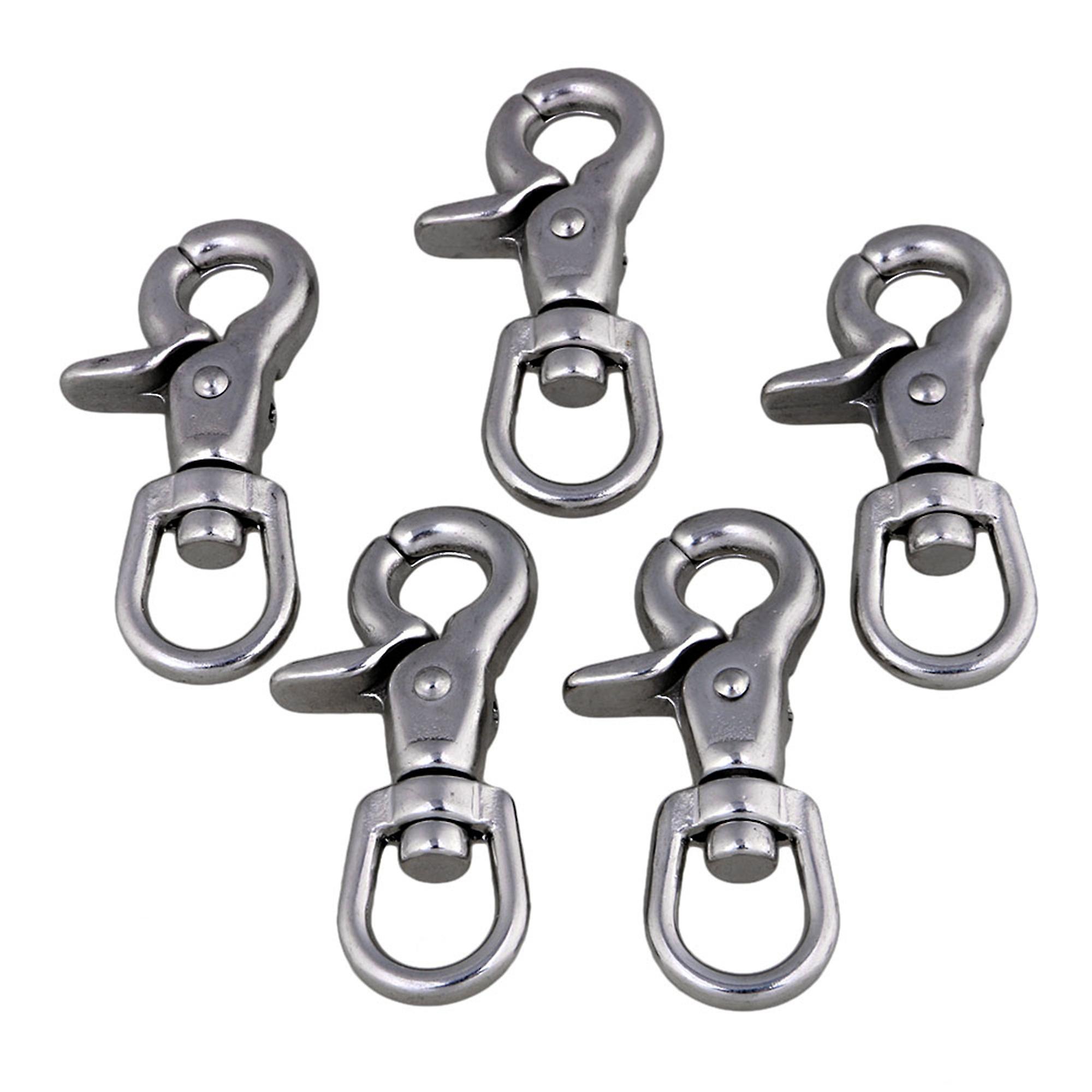 5 x Swivel Eye Spring Snap Hook Lobster Clasps Clip Stainless for Bag Key Ring