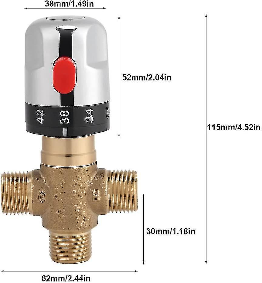 Brass Thermostatic Mixing Valve 15 Mm Sensitive Temperature Pipe Basin Thermostatic Mixing Valve For