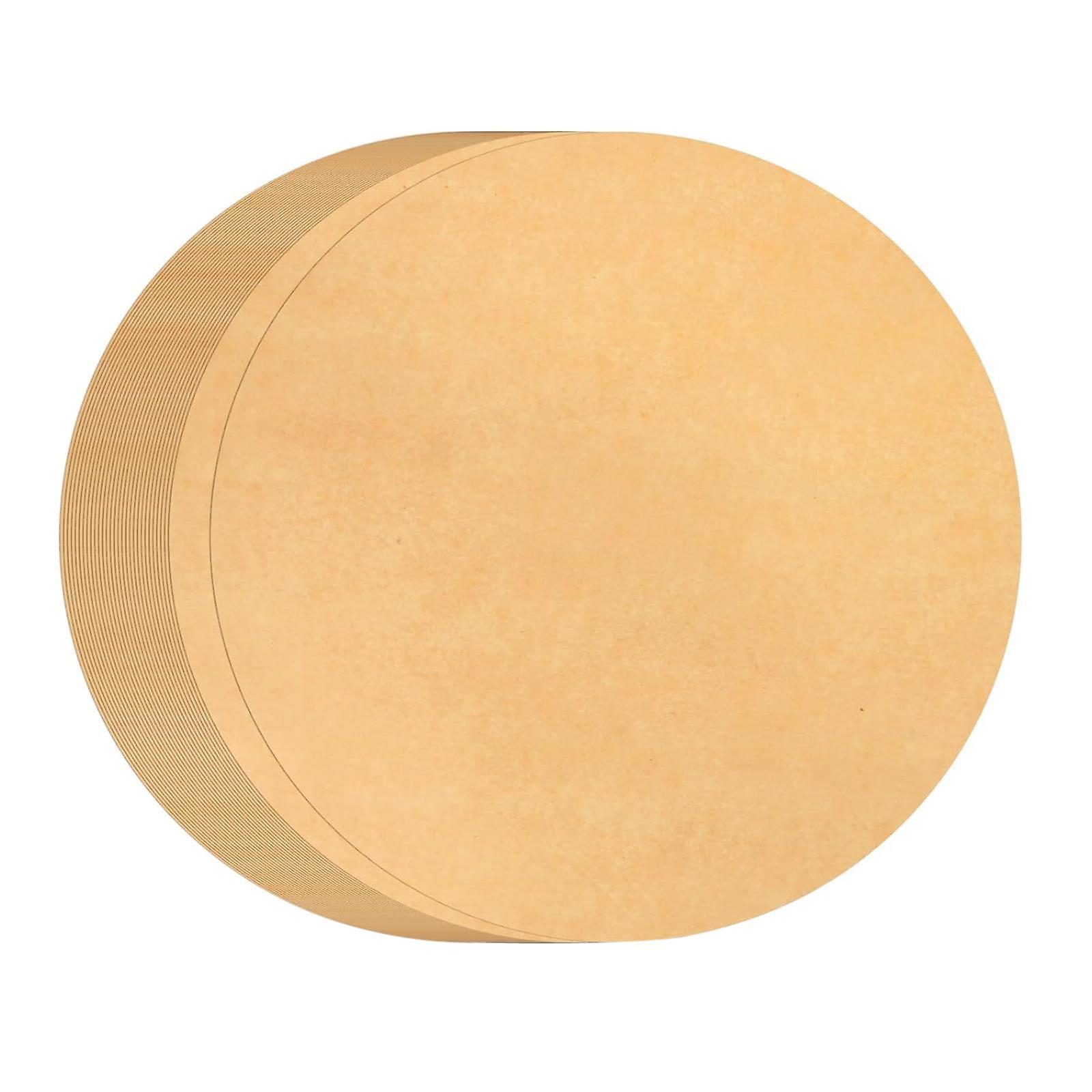 100x Round Cake Liners Baking Parchment Circles 30cm Non Stick Waterproof Cookie Baking Sheets for Dutch Oven Air Fryer Brown