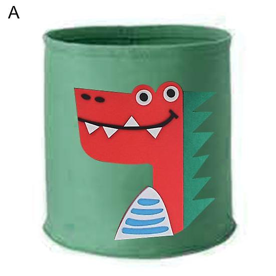 Storage Bag Cartoon Animal Pattern Space-Saving Cylindrical Multi-Function Clothes Toys Storage Bag for Bathroom
