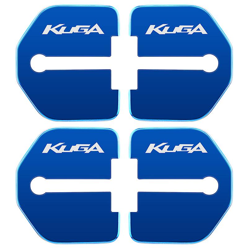 4 قطع سيارة التصميم السيارات الفولاذ المقاوم للصدأ حماية الباب قفل غطاء ملصقات الملحقات القضية لفورد كوجا شعار ~ 15227