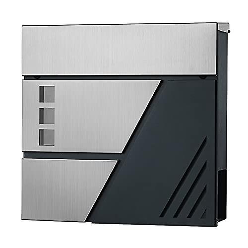 Modern geometric mailbox, weatherproof, silent lid