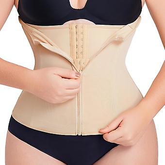 Waist Trainer Corset Zipper Tummy Control Shapewear Breathable Waist Cincher for Women Body Shaper Sport Girdle Beige