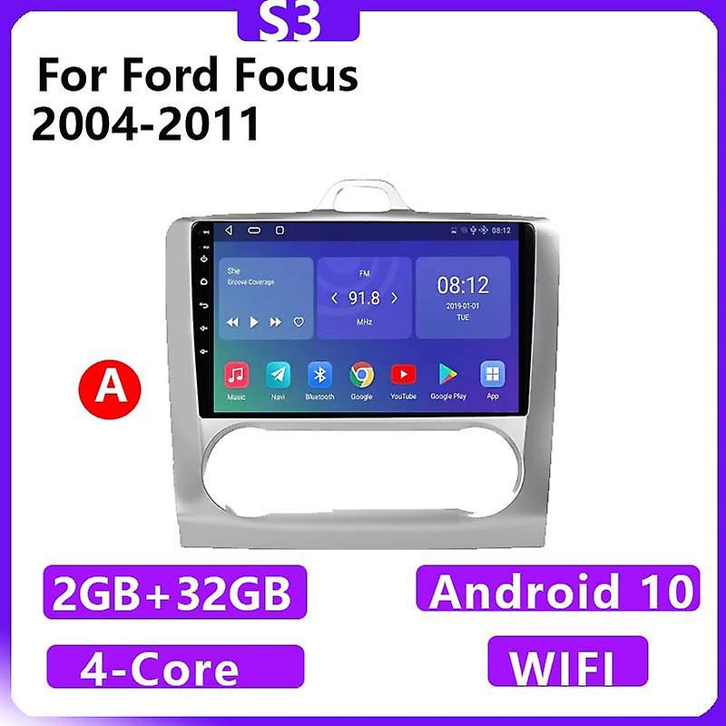 2 Din 4+64g Android 10 Car Radio Multimedia Player Carplay Auto Gps Navigation No Dvd For Ford Focus 2 3 Mk2/mk3 2004 2005-2011