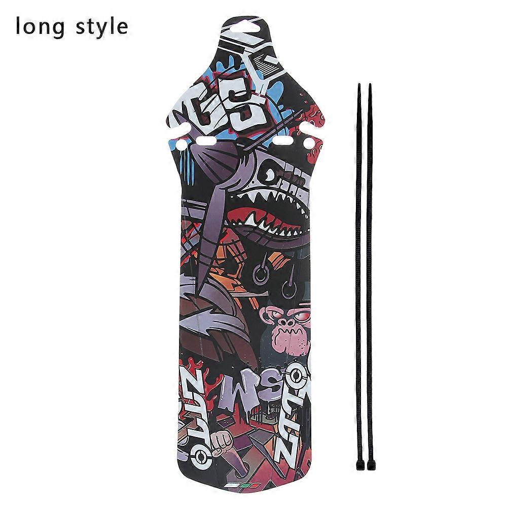 1 Set 2021 3D Graffiti Printing Pattern Mountain Bike Fixed Mud Guard Wings Bicycle Front Rear Mudguard Outdoor Cycling Fenders