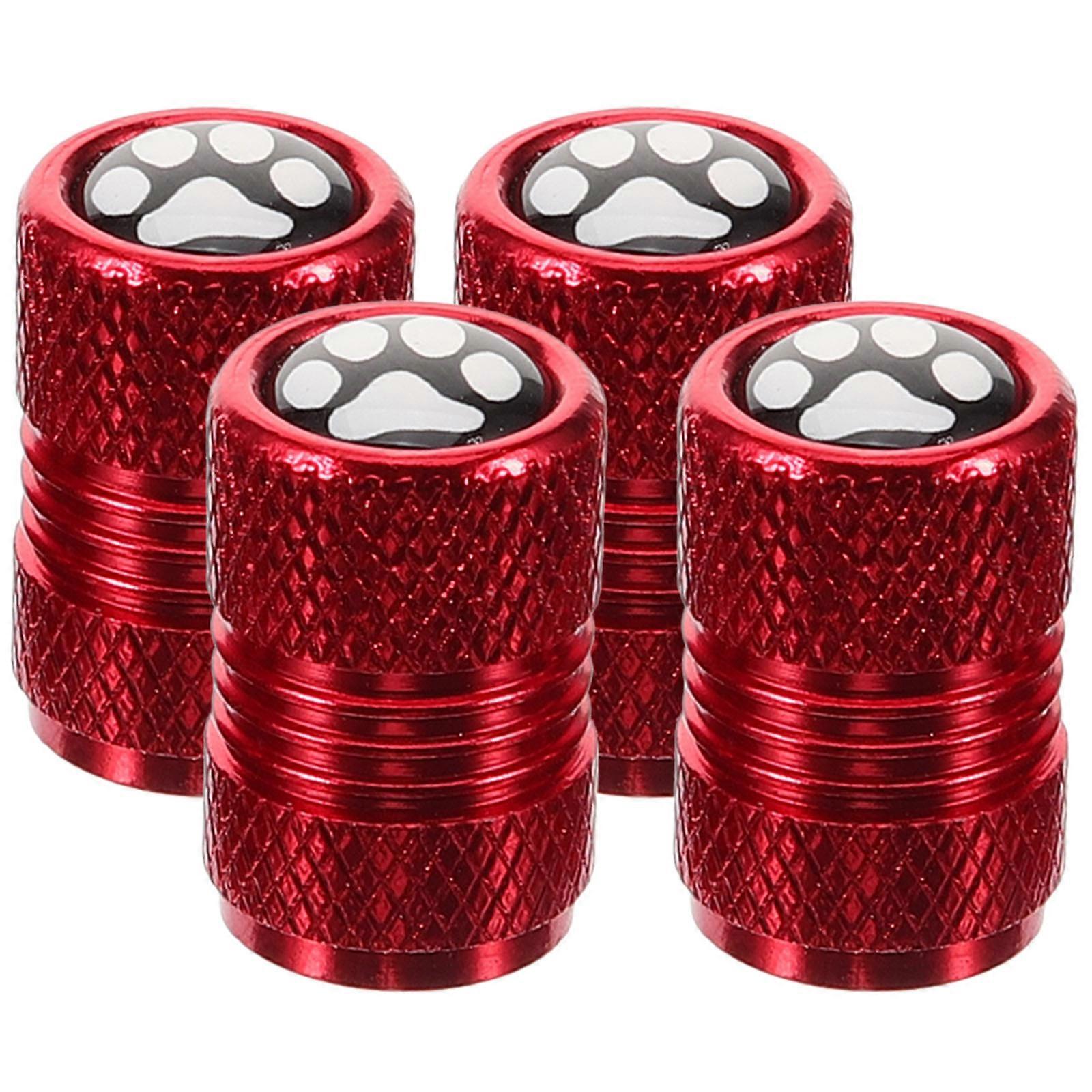 4pcs Tire Valve Covers Car Tire Valve Caps Paw Print Tire Valve Cap Vehicle Tire Valve Cap