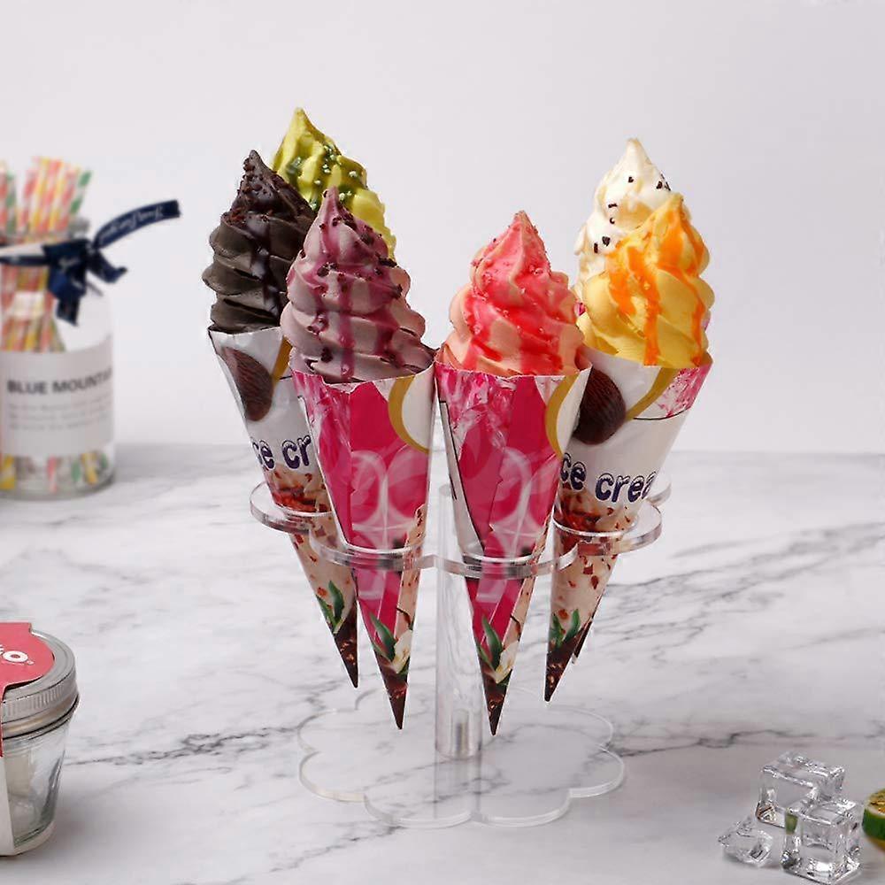 Acrylic Ice Cream Cone Stand Acrylic ICE-Cream Display Stand Round Clear Ice Cream Cone Cone Stand Holder For Ice Cream Cones,Popcorn Cone,etc