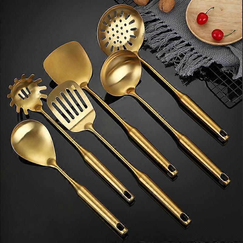 Stainless Steel Cookware Set Gold Soup Spoon Shovel Rustproof