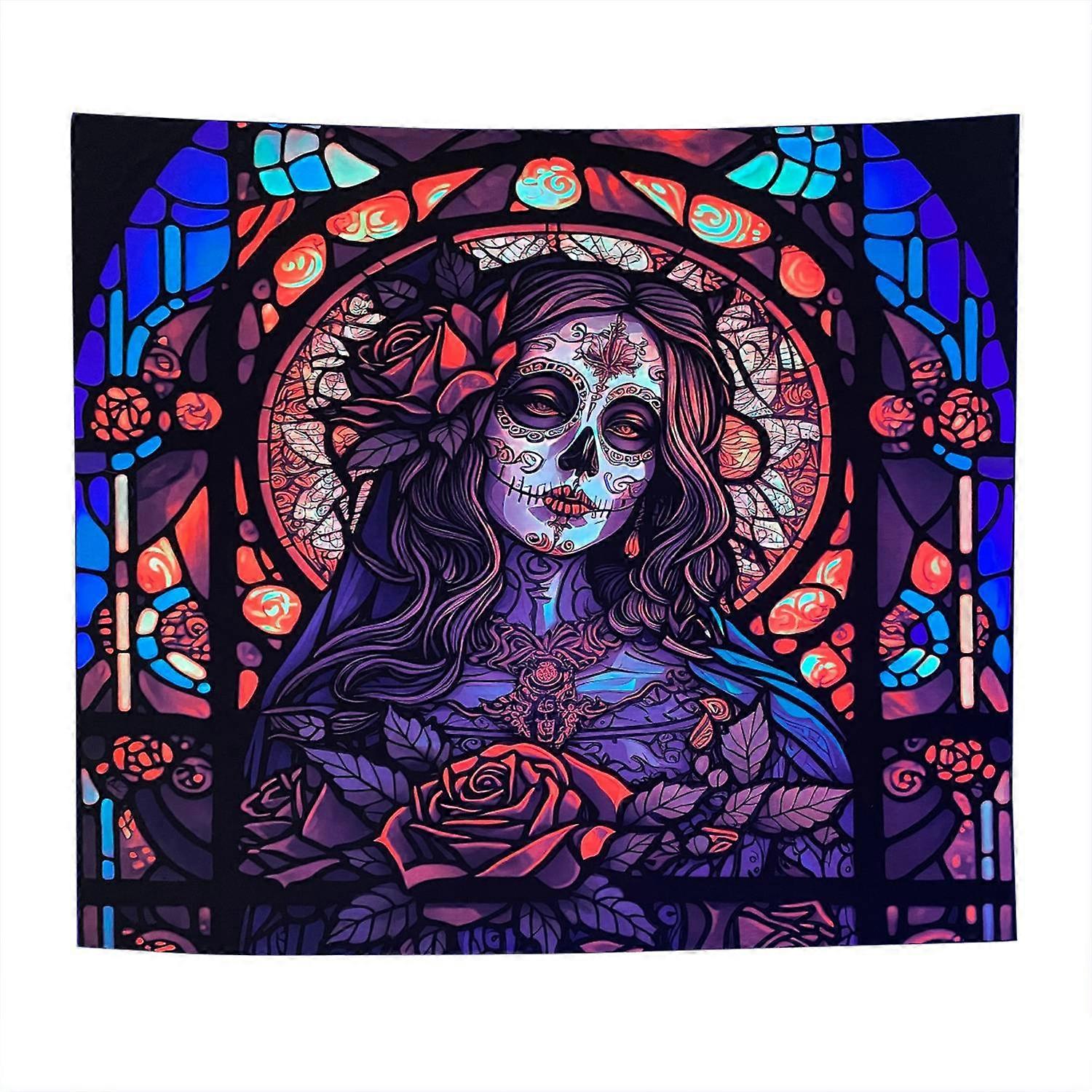 1 Set Tapestry UV Reactive Durable Polyester Fabric Glow in The Dark Wall Art Tapestry for Festive