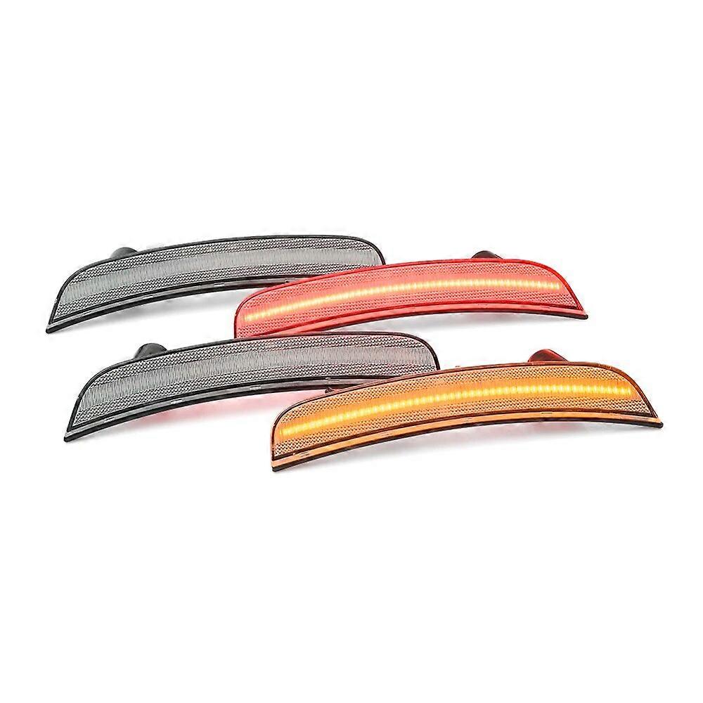 4PCS For Dodge Viper 2013 2014 2015 2016 2017 LED Front/Rear Bumper Lamp Side Marker Turn Signal Indicator Amber Red Lights