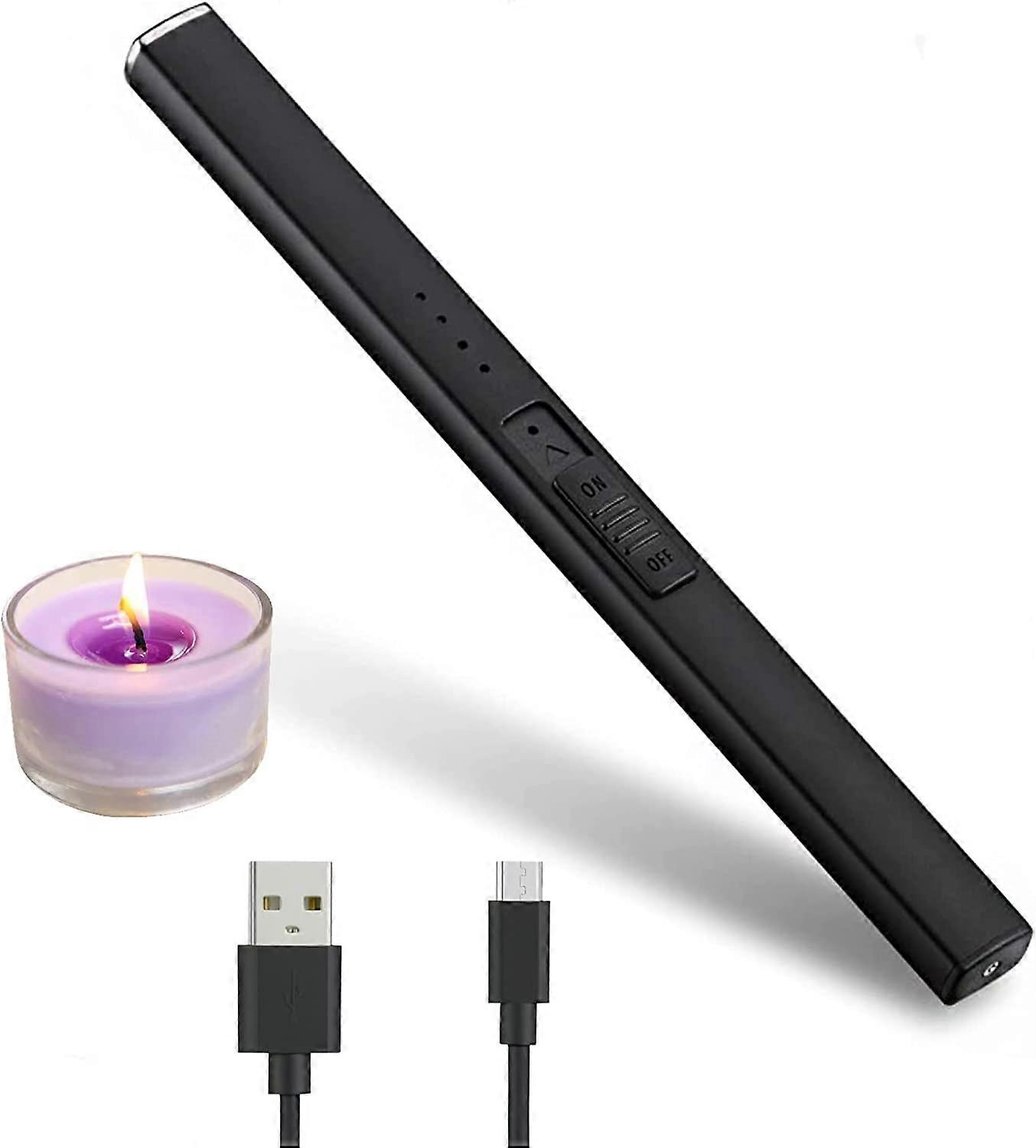 Mini USB isqueiro recarregável, à prova de vento longo recarregável LighterCandles não incluído