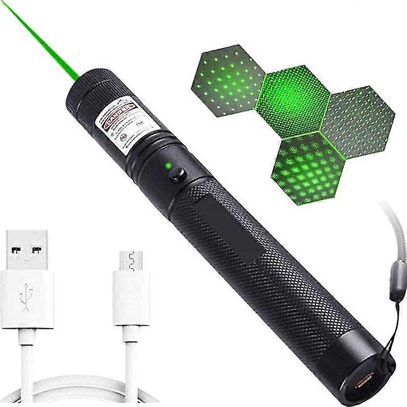 Long Range Green Beam High Power Flashlight with USB Charging,Adjustable Focus Green Flashlight