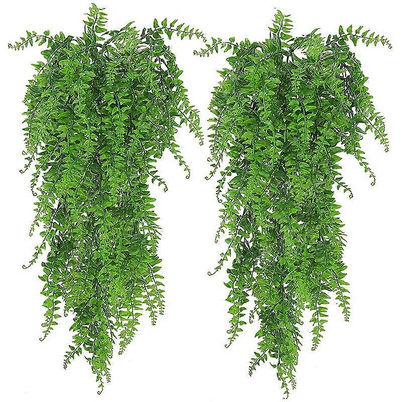 2 Pack Artificial Hanging Plants Ivy Leaves for Indoor Outdoor, Greenery Home Decor Faux Vine