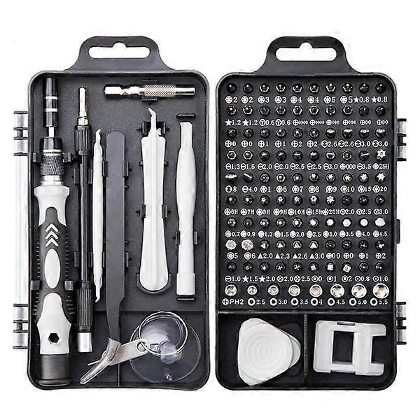The screwdriver set with 98 bits