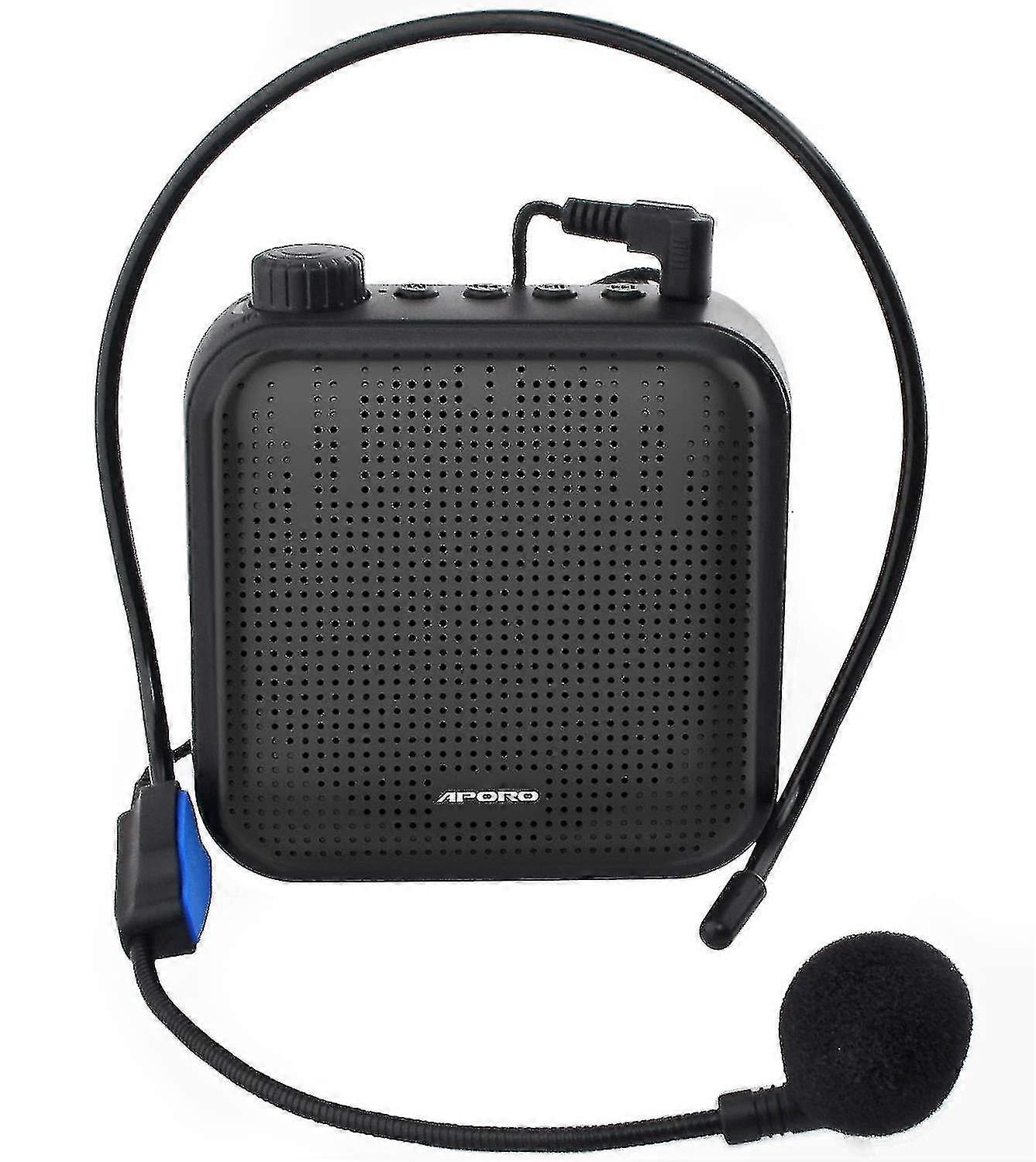 Voice Amplifier,rechargeable Pa System With Wired Microphone For Teachers, Tour Guide And More (black)