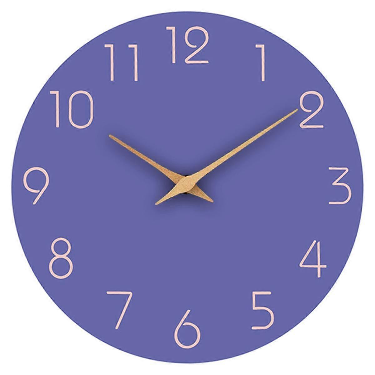 壁掛け時計12インチサイレントノンカチ木製壁掛け時計電池式木製ホワイトモダンシンプル