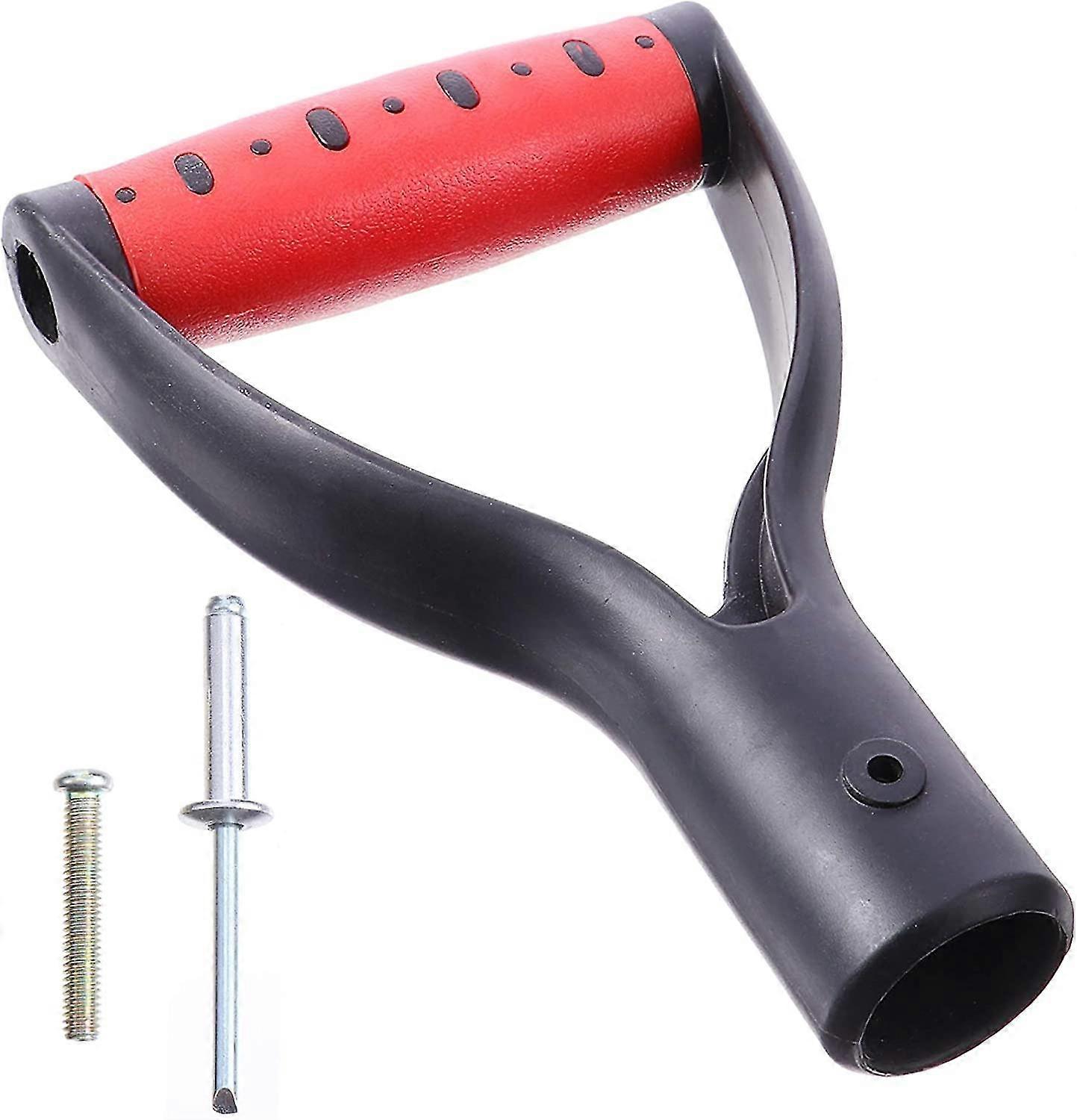 D-type Grip Handle Replacement Plastic Shovel Handle For Digging And Raking Tools Garden Accessories (black Red) (1pcs)