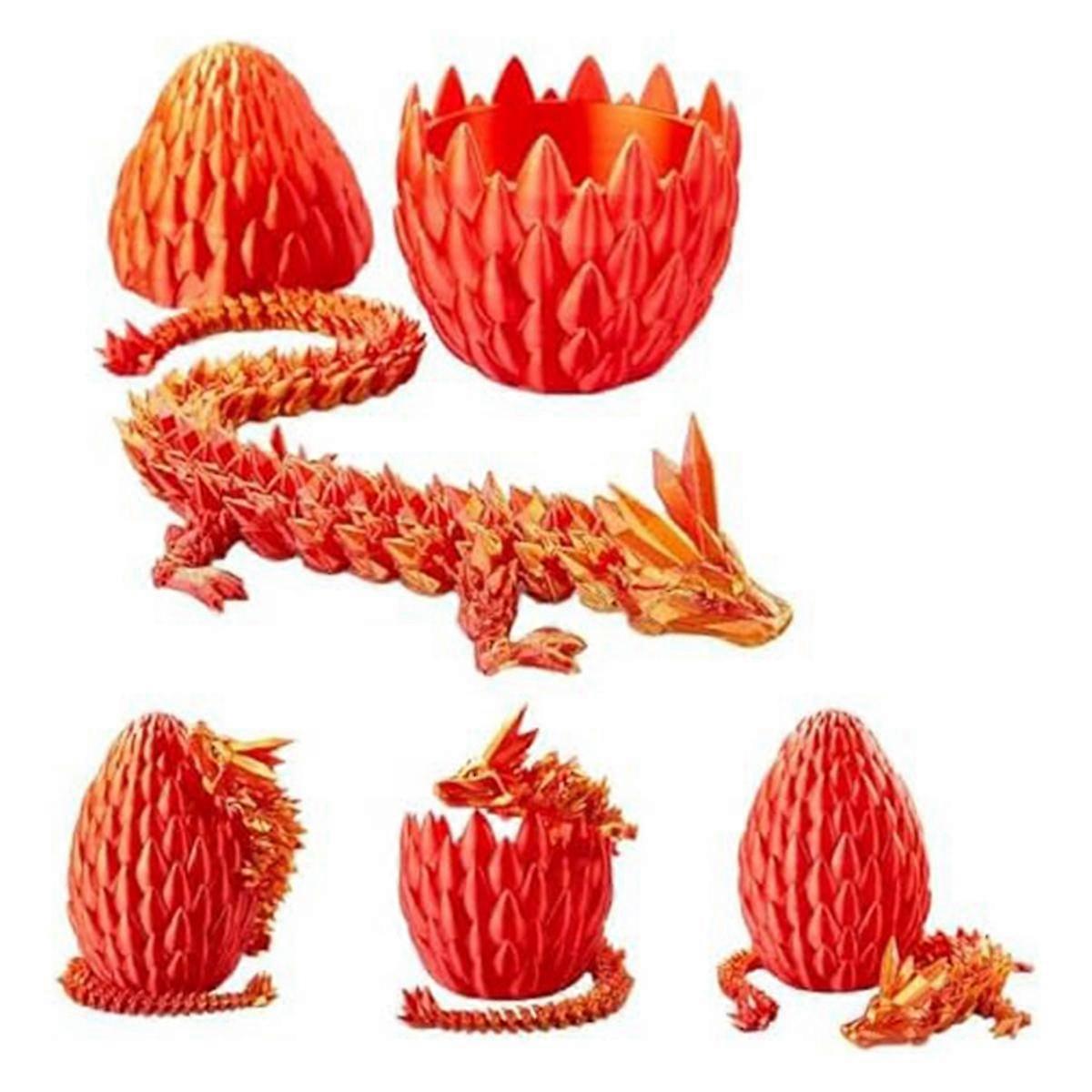 Dragon Egg, Easter Egg,12In Dragon Toy, Dragon Eggs with Dragon Inside,3D Printed Dragon,Red