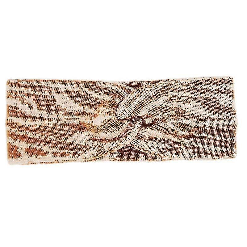 knotted headbands non slip knitted wide turban elastic zebra pattern hairband