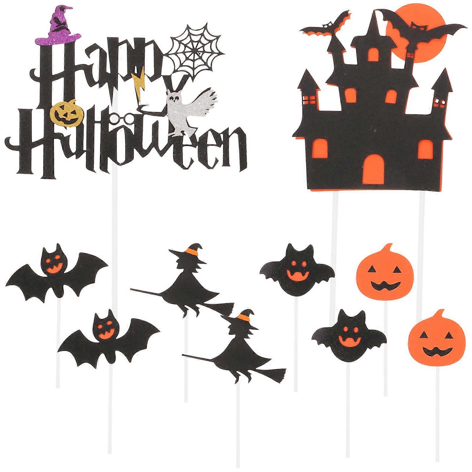 10st Halloween Elements Cupcake Toppers Cake Insert Dekoration