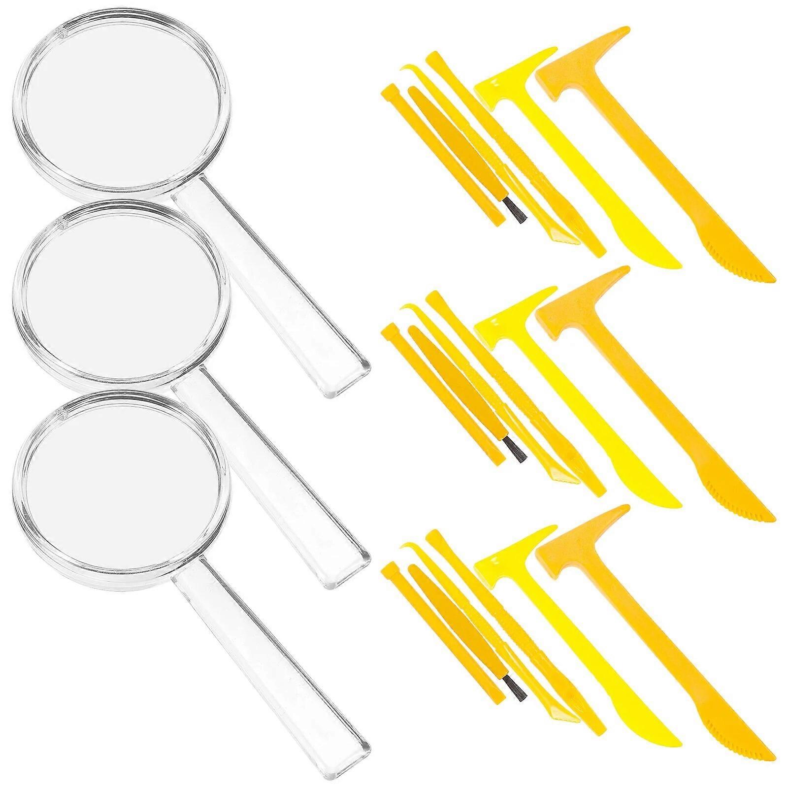 21Pcs Fossils Excavation Tools Dinosaur Digging Hammers Chisel Brush Educational Science Kit