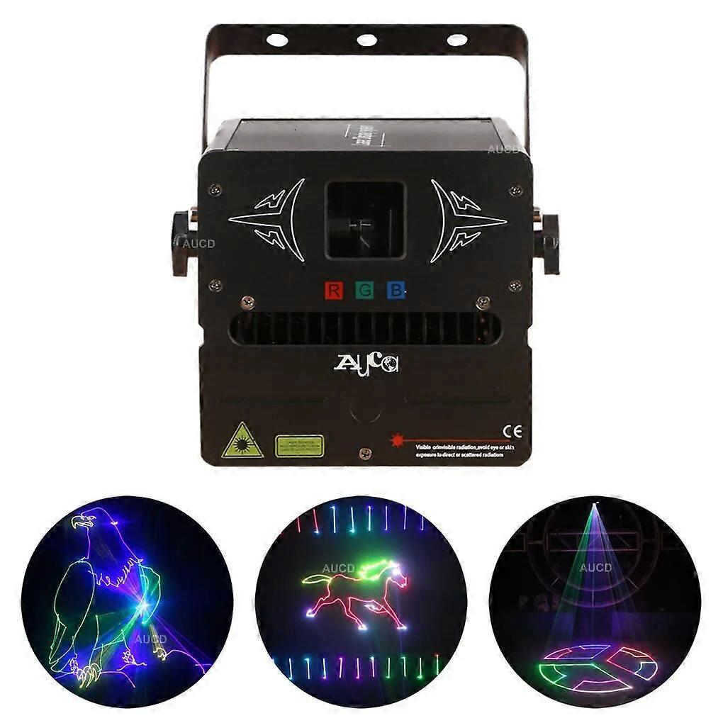 AUCD SD Card Program 1W RGB Fullcolor Animation Scan Projector Laser Lights Dsico Pro DJ Party DMX Beam Show Stage Lighting FBSD