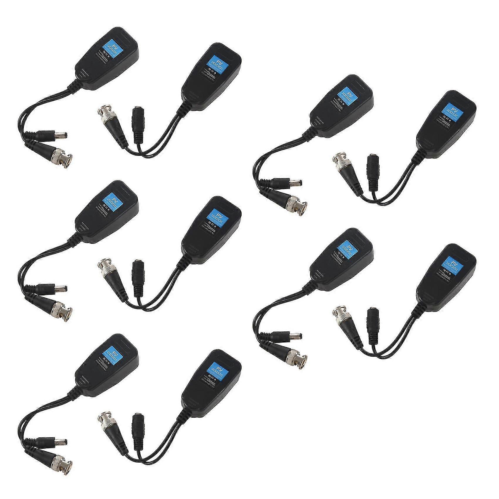 Hd-cvi/tvi/ahd Passive Video Balun With Power Connector And Rj45 Cat5 Data Transmitter 5 Pair