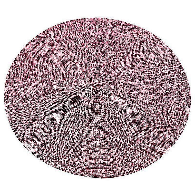 4pcs Dining Table Mat Woven Pad Heat Resistant Coaster(red)
