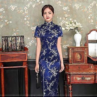 green emerald velvet dress Homeilteds Party Cheongsam Vintage Chinese Style Spring Long Evening Dress  Oriental Woman Elegant Qipao Comfortable (Color : Green, Size : S.) :
