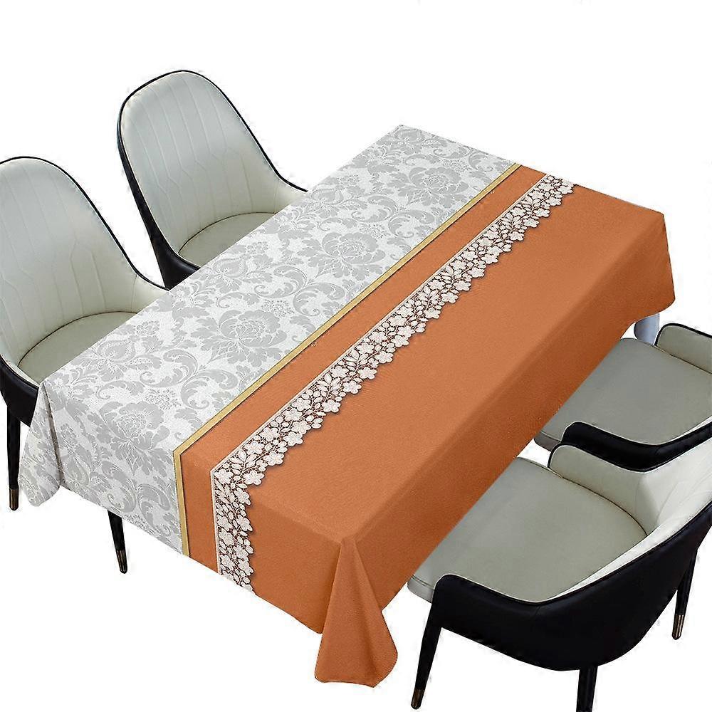 Mantel, mantel de mesa de vinilo imprimible rectangular de PVC 100% impermeable, resistente a las manchas, resistente a las manchas, para cocinar, cenar y al aire libre, P