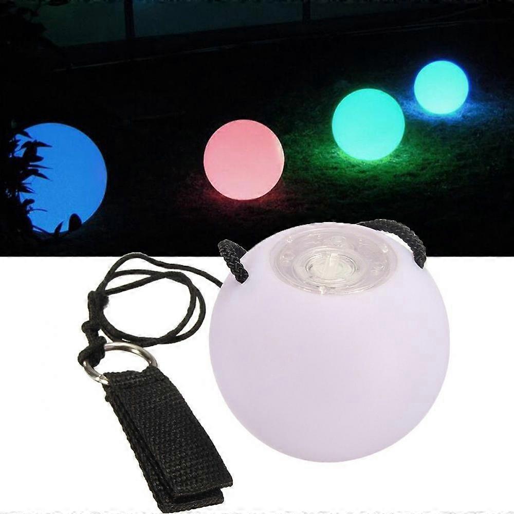 LED Glow Ball, Multicoloured Glow-in-The-Dark Poi for Stage, Belly Dance
