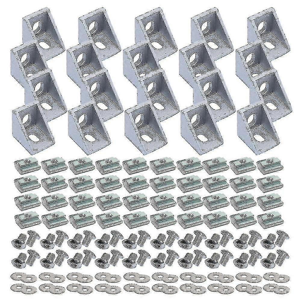 Brackets Reinforcement Braces Profile Connector Set Corner Bracket T Nuts And Screw Bolt For 20s Aluminum