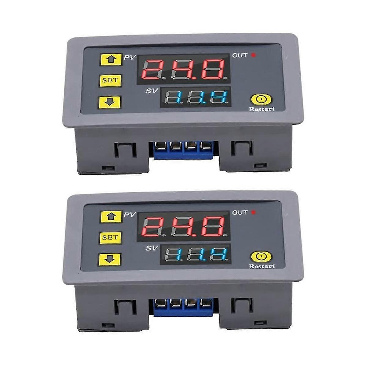 2pcs Timer Delay Relay Dc24v 20A 480w Programmable Cycle Timer Switch On-off Led Digital Display Ti