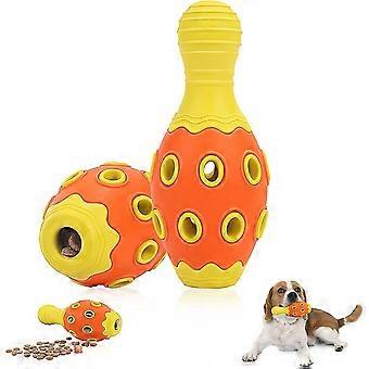 Bacon Geschmack Bowling Hund Kauen Spielzeug - Unzerstörbare bissfeste interaktive Kibble Dispe