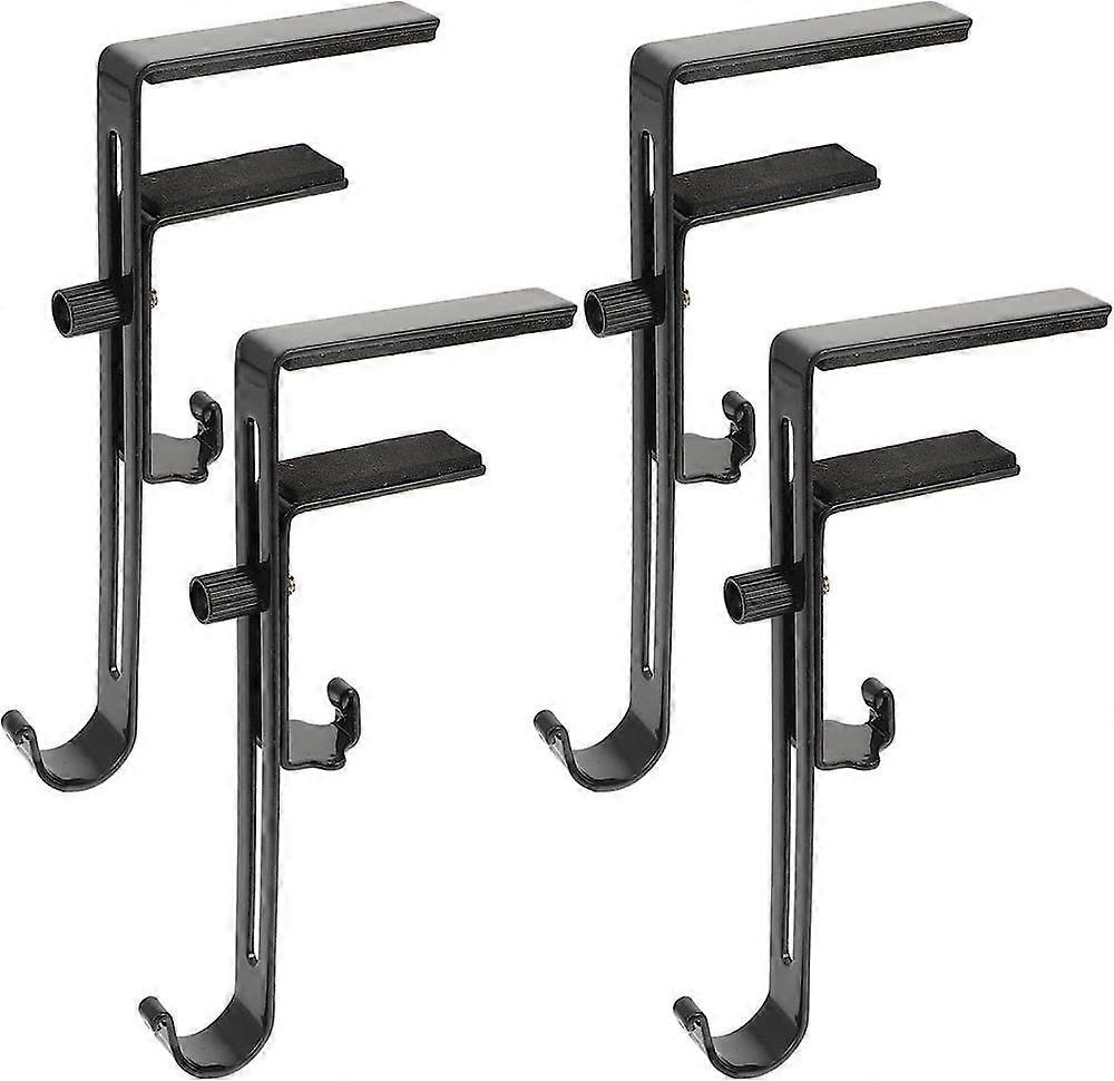 4pcs Adjustable Length Christmas Sock Hooks Fireplace Decorative Telescopic Hooks,black,No punch fireplace hook