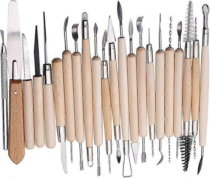 22pcs clay sculpting tools kit clay modeling tools wood polymer clay tools rubber pottery tools