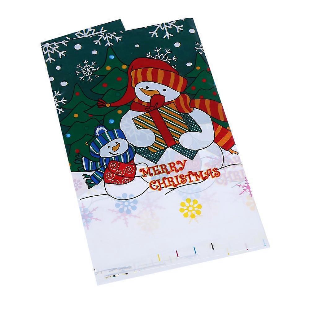 Christmas PVC Disposable Tablecloth Xmas Kitchen Table Protector Snowman