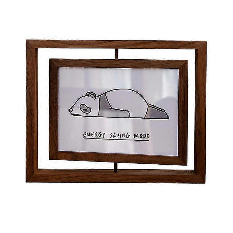 Rotating Floating Picture Frames, Double-sided Display Wooden Distressed Frame For Vertical Or Horizontal Display