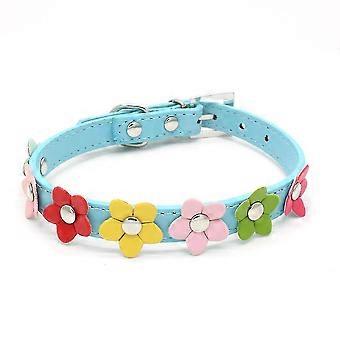 Blue S Girl Puppy Collars Pink Dog Collar With Rhinestone Bow Knot Crystal Diamond Colorful Flower