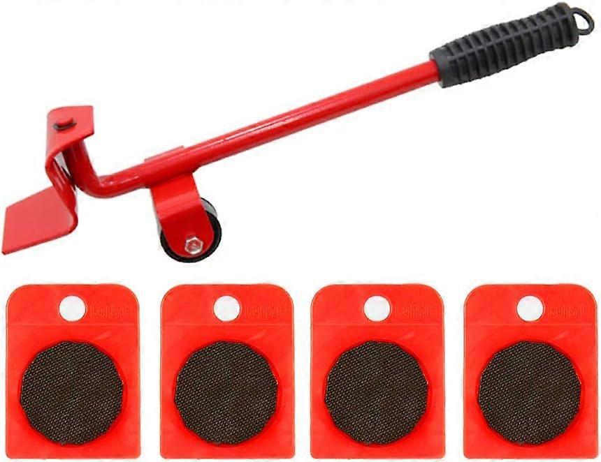 Furniture Lifter Mover Roller Tools Set Lifter Transport Tools for Sofas, Refrigerators (Red)