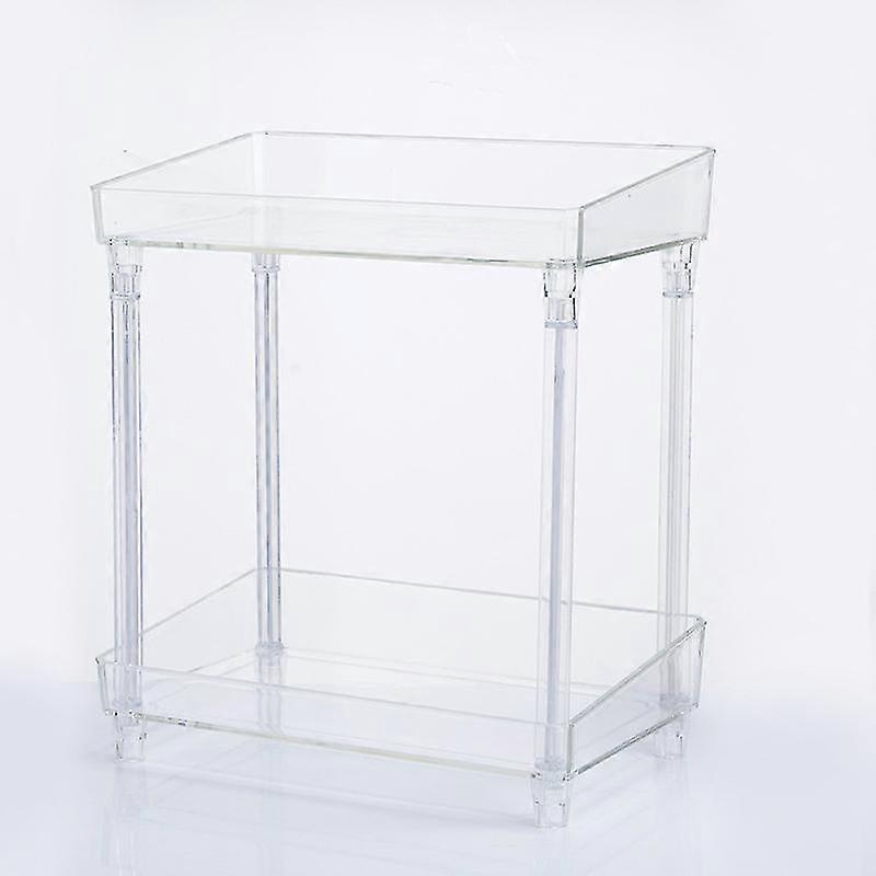 Floor-standing Double-layer Desktop Bathroom Vanity Storage Rack transparent)